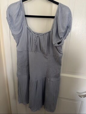 Hollister Light Blue Smocked Textured Dress/skort/romper
